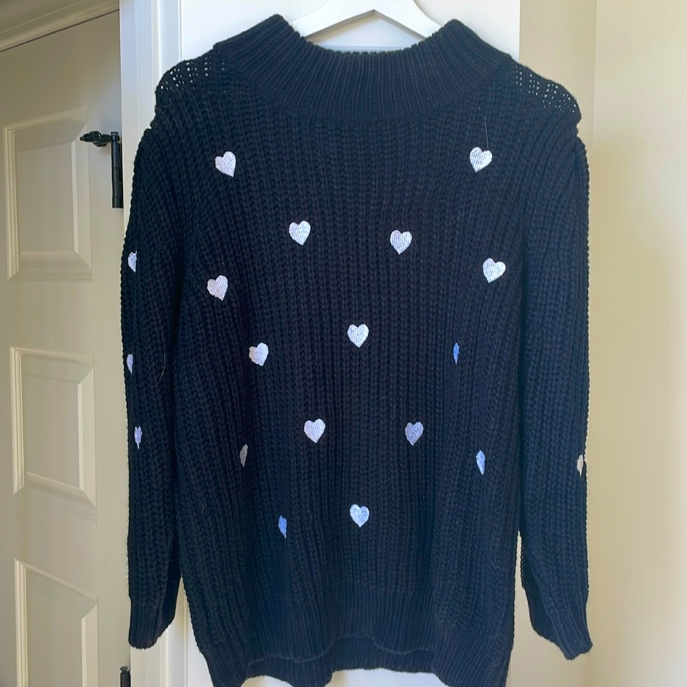 Anthropologie sweater, hearts!